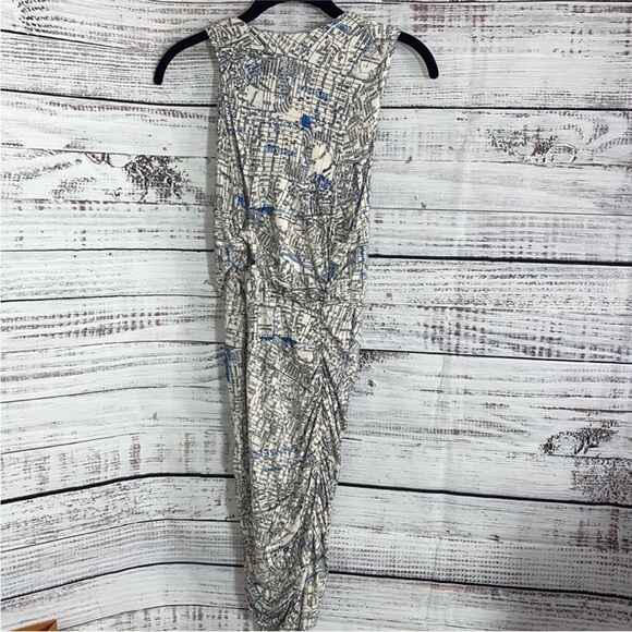 NWOT Urban Outfitters Amaya twist Y2k newspaper print bodycon cut out mini dress - Picture 3 of 10